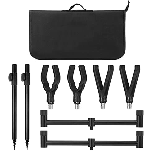 Support de canne à pêche avec alarme de touche rétractable LIXADA 9pcs