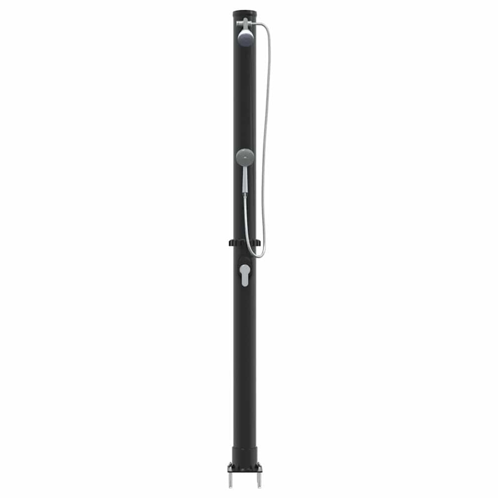 Doccia Solare da Esterno Nero 217 cm PVC e Alluminio