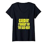 Photo Gallery donna funny cardio thought you said oreo t-shirt food gym sport maglietta con collo a v Photo Gallery donna funny cardio thought you said oreo t-shirt food gym sport maglietta con collo a v