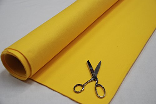 Feutre acrylique jaune de 3 mm d'épaisseur en coupon de 150 cm x 100 cm