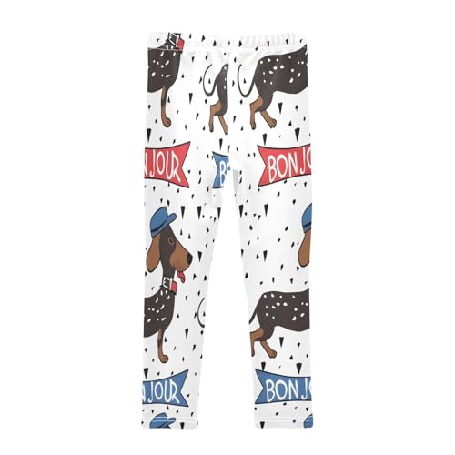 Toddler Girls Leggings Printed Yoga Pants Leggings Dachshund Dog Kiss for Kids2