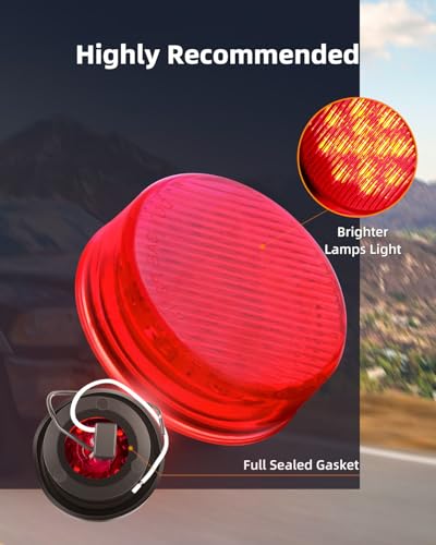 2 x 2.5 pulgadas Lámparas LED redondas para marcador lateral miniatura 4