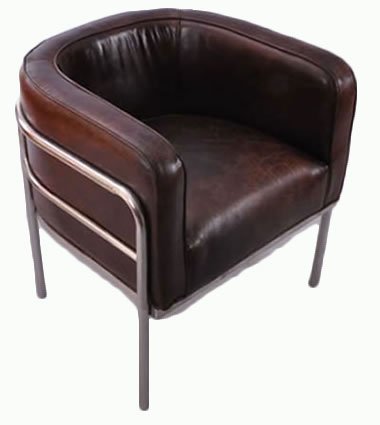 Designsessel Chicago Vintage-Leder Chrom Echtleder Sessel Vintage Cigar Dunkelbraun Designsessel Chicago Vintage-Leder Chrom Echtleder Sessel Vintage Cigar Dunkelbraun