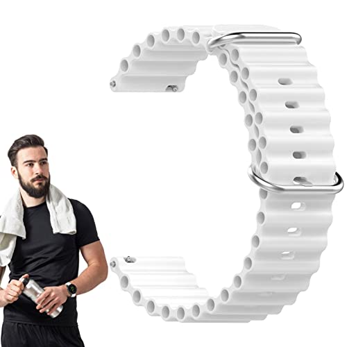 Fowybe Silikon-Uhrenarmband - Schnellverschluss-Silikonbänder mit Metallschnalle - Ersatz für verstellbare Uhrenarmbänder, 22-mm-Armbänder für intelligente Uhren für Männer und Frauen, Sportliebhaber Cover