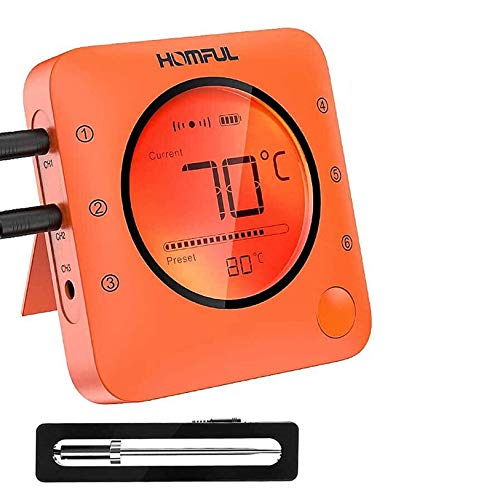 Wireless Meat Thermometer for Grilling,Digital Cooking BBQ with 6 Probes Bluetooth Thermometer for Smoker, Oven Meat Thermometer, Timer, Alarm for Baking,Perfect Gift Wireless Meat Thermometer for Grilling,Digital Cooking BBQ with 6 Probes Bluetooth Thermometer for Smoker, Oven Meat Thermometer, Timer, Alarm for Baking,Perfect Gift