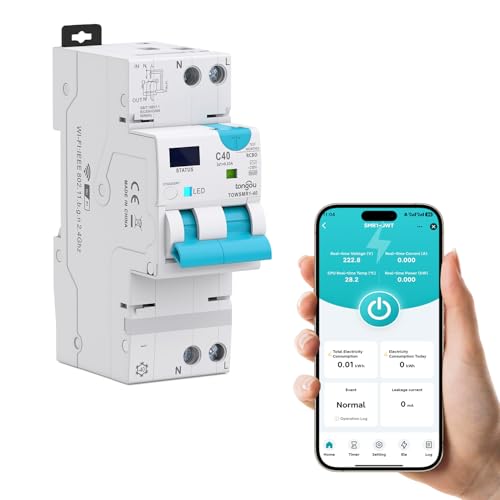 Interruttore Differenziale Wi-Fi Tuya 'Smart RCBO' Reset Automatico Disconnessione in Intensità 1-40A, Corrente di Perdita 30-100mA, Sovra/Sottotensione, Temperatura, Sovrappotenza Misurazione 2025