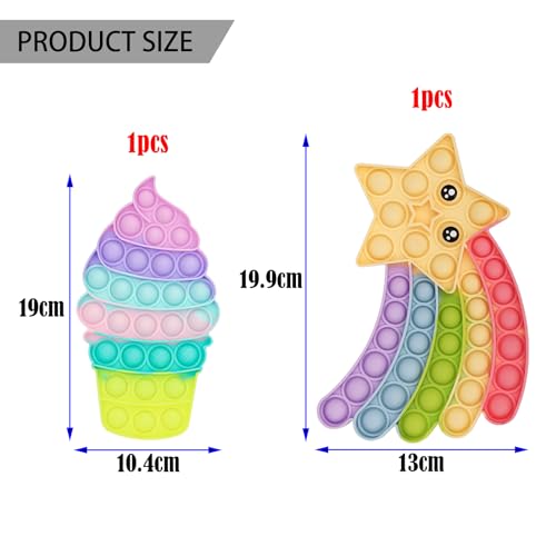 BDSHUNBF 2PCS Fidget Toy, Poppit Antistress, Push