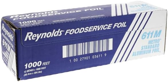 Reynolds Wrap Metro Aluminum Foil Roll, Standard Gauge, 12" X 1,000 Ft, Silver