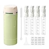 LuminaVerde Travel Dispenser Bottle 4 in 1, Bottiglia da viaggio compatta e salva spazio, per shampoo e balsamo, bianca