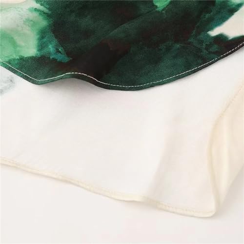 Women's Casual Print Loose Turn-Down Collar Shirt Stylish Office Elastic Waist Pants Set4