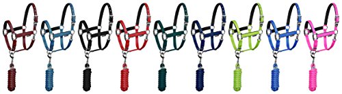 Cavezza a doppia regolazione con lunghina e imbottitura in pile fibbie satinate SHINY FITTINGS Full