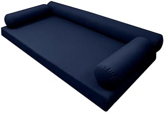 MH GLOBAL S6 Crib Size Knife Edge Outdoor Daybed Mattress Bolster Insert and Cover Complete Set AD101