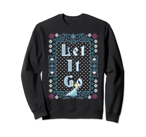 Sweat Frozen Let It Go Ugly Christmas Disney - Pull de Noël Enfant et Adulte Coordonné