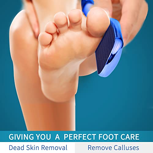 Glass Foot File For Dead Skin - Foot Callus Remover With Glass Etching Technology, Foot Scrubber Dead Skin Remover Heel Scraper,Gently For Wet And Dry Feet,Blue #TOP4