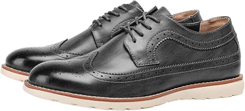 Men's Wingtip Oxfords Casual Shoes Dress Formal Leather Pointe Toe Derby Shoes Lace Up Walking Fashion Low-top Leather Shoes for Wedding Prom Business Outdoor Work2