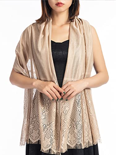 HEREAD Lace Shawls and Wraps for Evening Dresses Party Scarcf Flower Mesh Wedding Accessories for Women and Bride4