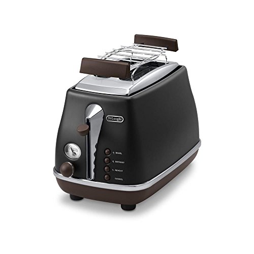 De'Longhi CTOV2103.BK Grille-pain de 2 tranches Noir 900 W, H x L x P : 20,5 x 18,5 x 32 cm