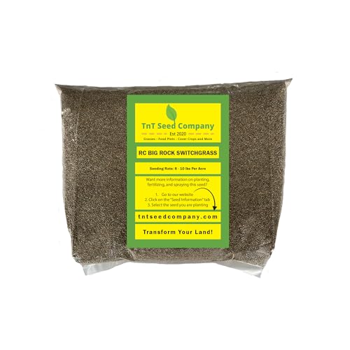 TnT Seed Company RC Big Rock Switchgrass Seed for Planting - 4 lb Bag - Native Tall Prairie Grass for Deer Screening Bedding Areas & Wildlife Habitat Grows Up to 9 ft Tall Plants 1/2 Acre