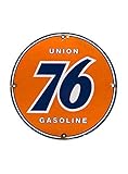 76 Porcelain Gas Round Metal Tin Sign Suitable for Home and Kitchen Bar Cafe Garage Wall Decor Retro...