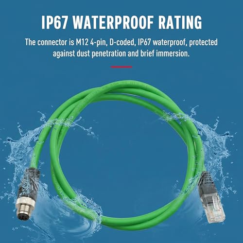 Cable Ethernet Industrial M12 4 Pin a RJ45 10 m Cat5e miniatura 5