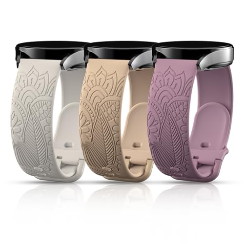 Correa Silicona con Grabado Floral 18mm Compatible Garmin miniatura 2