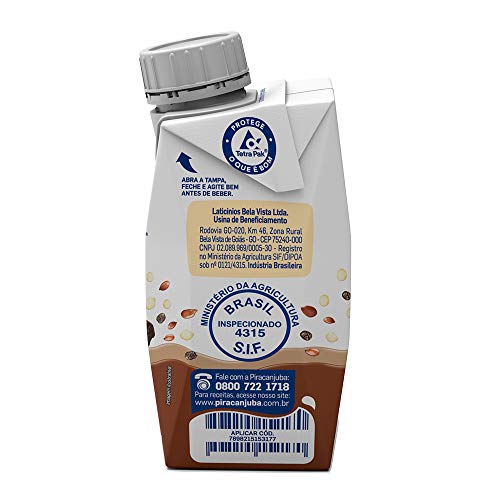 Bebida Láctea Quinoa Linhaça e Chia Sabor Mocaccino Piracanjuba 200ml