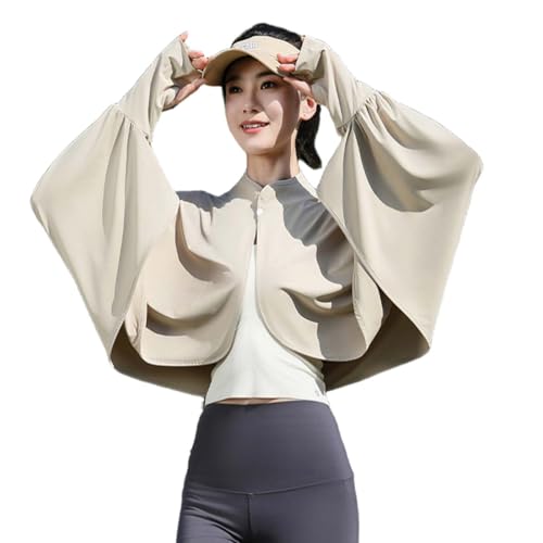 Women's Cooling Shawl Cooler Shrug Sun Protection Sun Cape Cloak Neck Arm Sleeves with Finger Hole for Summer