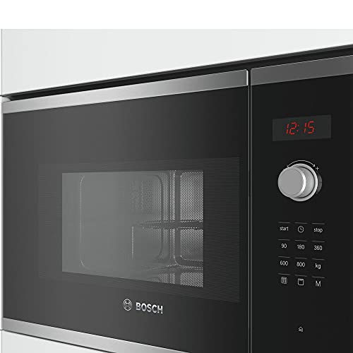 Bosch bel523ms0 eingebaut 20L 800 W schwarz, Edelstahl – Mikrowelle (eingebaut, 20 L, 800 W, Rotation, Berührung, Schwarz, Edelstahl, Knopf) – Bild 4