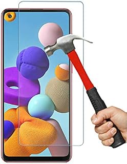 Galaxy A21s Tempered Glass Screen Protector Easy Bubble-Free Installation HD Ultra Clear shatterproof with 9H Hardness Anti Fingerprint Oleo-phobic Coating for Samsung Galaxy A21s (Screen Protector)