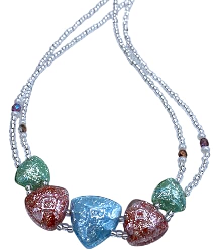 Collier tour de cou antique Murrina Venise en verre de Murano rigide pour femme L