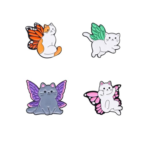 Pines esmaltados de gato y broches de dibujos animados para ropa insignias estéticas de animal