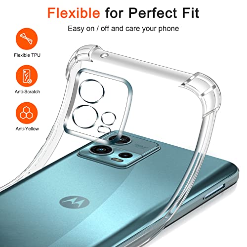 Image of Lustree Back Cover Transparent Case Compatible with Motorola G72 | Clear + TPU Case with 4 Corner Air Cushion Protection & Camera Protection | Slim& Stylus Cover