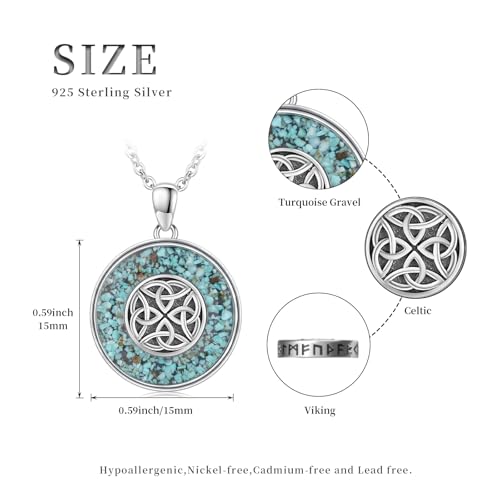 KiiKii Moon Necklace for Women 925 Sterling Silver Turquoise Celtic Knot Witches Knot Pendant Fine Jewelry Gifts for Wife Mom Daughter4