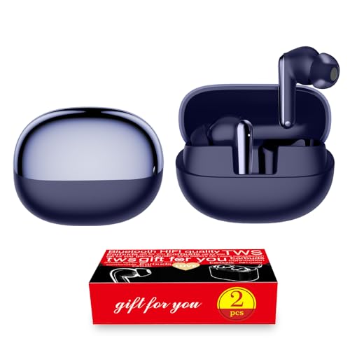 Image of Wireless Earbuds 2 Pack, ANC in-Ear Bluetooth Headphones, Big Bass Durable, Lightweight Design for Noisy Factories, Gym, and Travel, 60 Hour Long Playtime (Dark Blue)
