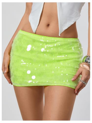 Image of Floerns Women's Sequin Low Waist Mini Skorts Night Out Skirt Shorts