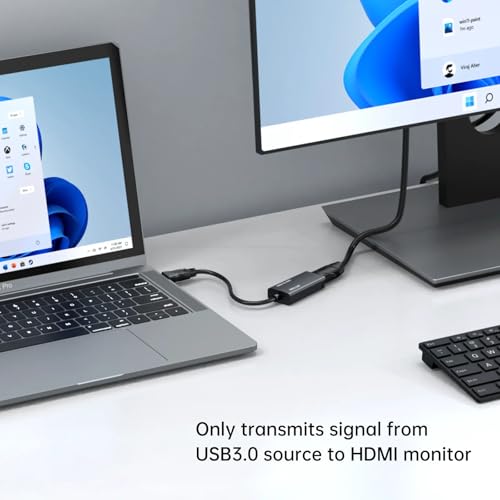 Image of SANCY USB 2.0 to HDMI Adapter - 1080p Video & Audio Converter for Laptop, PC, Monitor, HDTV, and Projector - External Graphics Card for Extended Displays