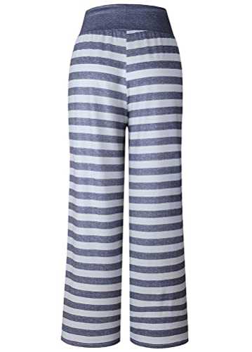 Image of Elsofer Women's Comfy Lounge Pants Soft Floral Pajama Pants Loose Drawstring Wide Leg Palazzo Pants for Sleep, Casual Wear