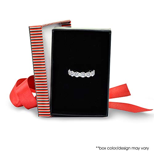 B. BRILLIANT Sterling Silver Cubic Zirconia Round-Cut Eternity Wedding Bands Rings Size 5-104