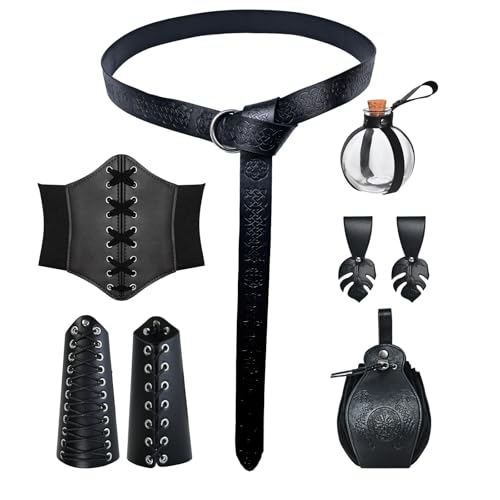 MVFEUIJ Juego de accesorios de caballero medieval, cinturón