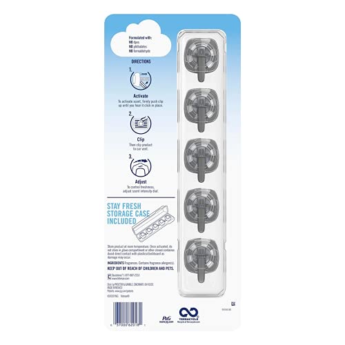 Image of Febreze Car Air Freshener, Set of 5 Clips, Linen & Sky - up to 150 Days