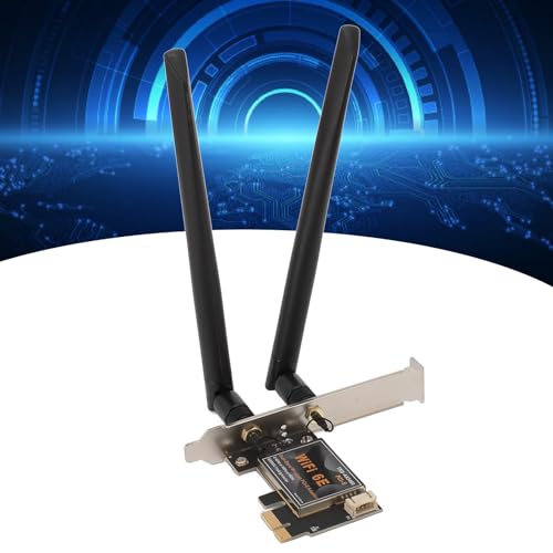 PCIe WiFi Card, tarjeta inalámbrica WiFi 6E 6000Mbps con Bluetooth 5.2, antenas dobles de PCB 8dB, amplio alcance para juegos y streaming en Windows 10, 11 y OpenWrt (sin base de antena) miniatura 2