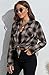 KevaMolly Plaid Long Sleeve Flannel Shirts for Women Loose Fit Boyfriend Button Down Shirt Casual Flannel Blouse Tops Brown Black S