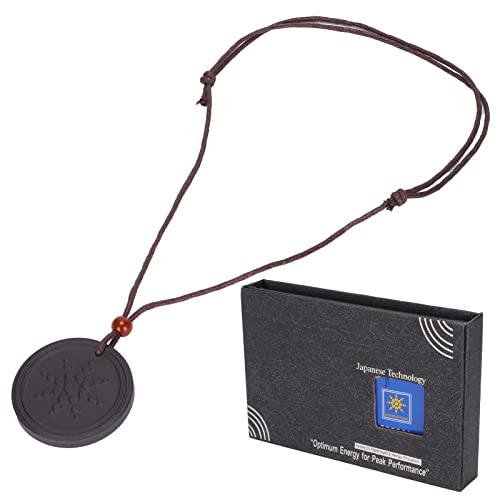 Volcanic Stone Pendant,Quantum Science Scalar Energy Necklace Round Pendant for Men Woman Tourmaline Volcanic Stone Jewelry Volcanic Stone Energy Necklace Energy Necklace Fashionable Health Care