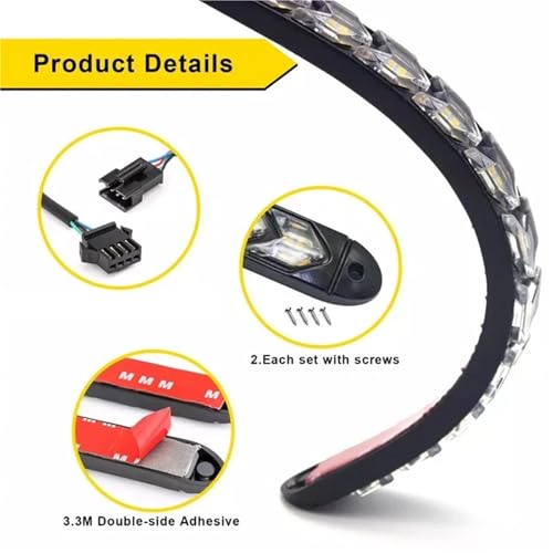 Luces diurnas coche impermeables IP67 giro secuencial amarillo 4