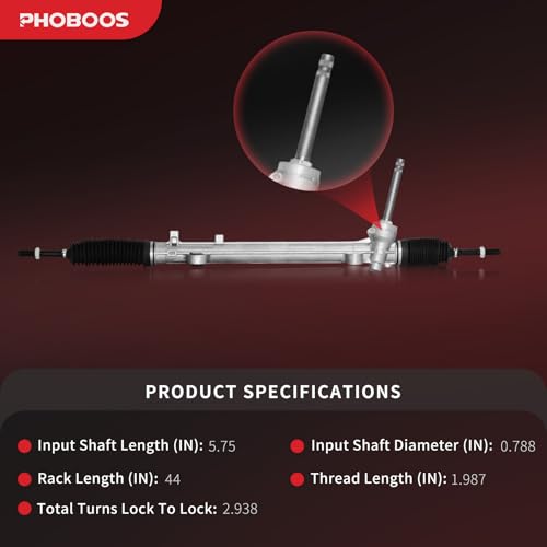 PHOBOOS Manual Steering Rack and Pinion Assembly Compatible with Hyundai Santa Fe 2013-2018, Hyundai Santa Fe XL 2013-2018, V6 3.3L, New Unit, Leak Resistance, Direct Fit, Ref. 1G-2413 by PHOBOOS - Used condition - Image 3