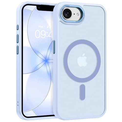 Coque fine iPhone 17e antichoc et magnétique compatible MagSafe bleu clair