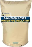 Cholila Cover Backflow Preventer Cover Insulated (5˚F) - 18'W x 34'H Backflow Cover for Winter Pipe Freeze Protection - Sprinkler Covers for Outside with 7 Layers Fabric Double Wall Insulation Cover