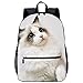 SUXJING Impression 3D Cartable Mignon Marionnette Chat Sac À Dos Bande Dessinée Infanterie Pack Écolière Sac À Dos Coloré À La Mode Multifonctionnel Loisirs Et Sac D'école Pratique 45x30x15cm/17in