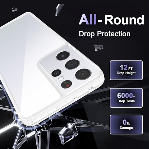 Image of Case for Samsung Galaxy S21 Ultra, Military Grade Drop Protection Phone Case, Yellowing Resistant, Anti-Scratch Hard PC Back, Shockproof Hard Ultra-Thin Protective Cover, Clear