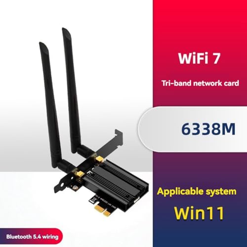 Adaptateur WiFi7 PCI-E tri-bande compatible Windows 11 avec puce Bluetooth 5.4 intégrée